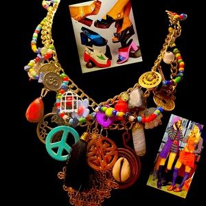 Handmade boho charm necklace